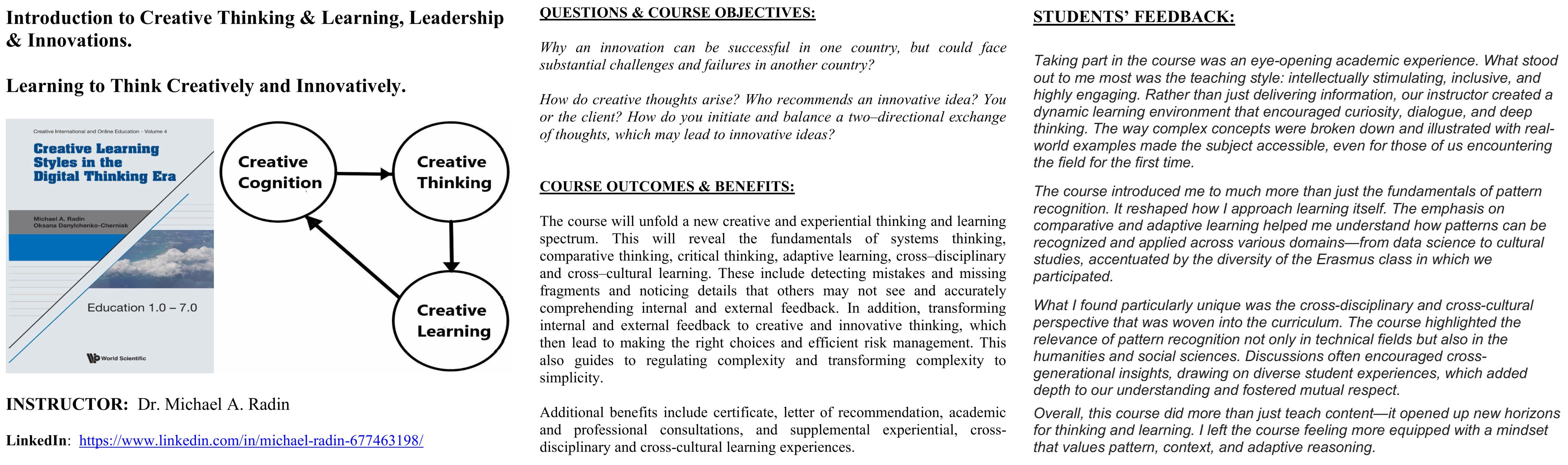 Creative Thinking & Learning course